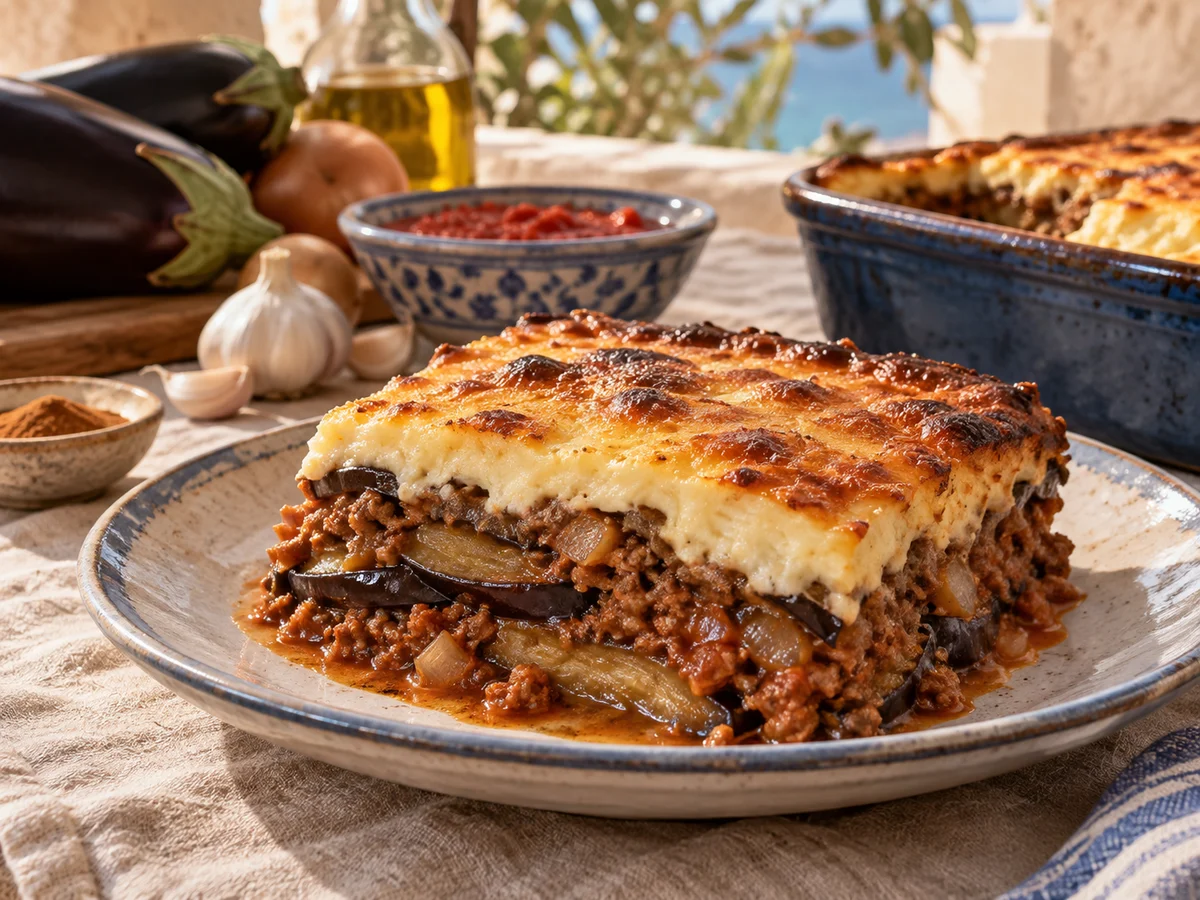 Moussaka, grekiska rätt från Behnaz kök