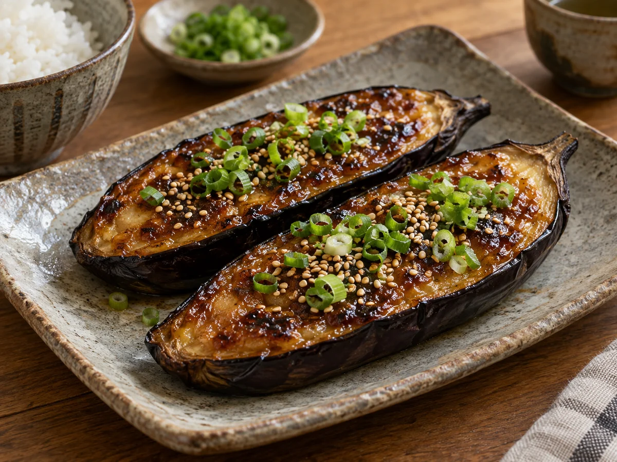 Nasu dengaku, japanska rätt från Behnaz kök