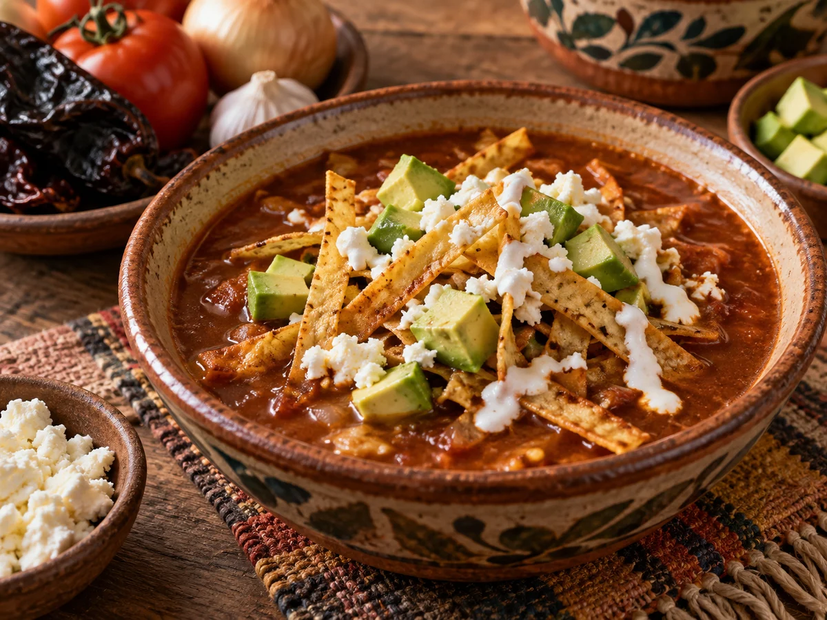 Sopa de tortilla, mexikanska rätt från Behnaz kök